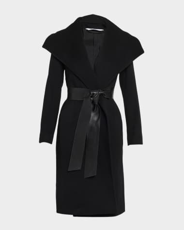 Fleurette Gemma Wool Wrap Coat with Leather Belt