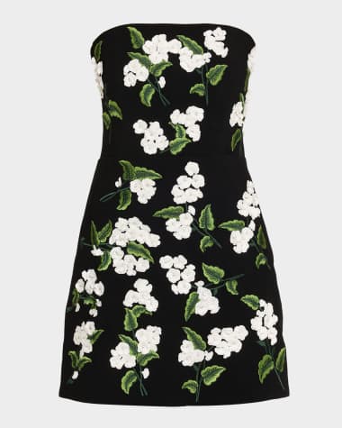Alice + Olivia Velia Embellished Strapless Mini Gown