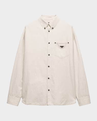 Prada Men's Long-Sleeve Chambray Shirt