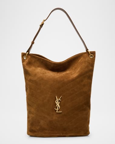 Saint Laurent Niki YSL Bucket Bag in Quilted Suede