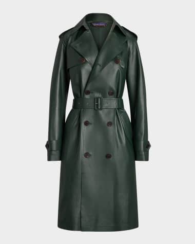 Ralph Lauren Collection Niles Leather Trench Coat