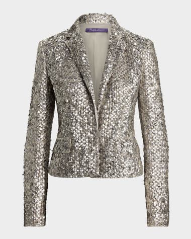 Ralph Lauren Collection Fawn Mirrored Sequin Short Blazer Jacket