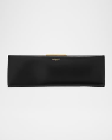 Saint Laurent Midnight Large Pochette Clutch Bag in Leather