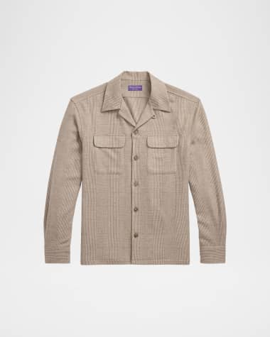 Ralph Lauren Purple Label Men's Colton Tonal Check Double-Pocket Sport Shirt