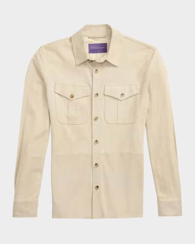 Ralph Lauren Purple Label Men's Suede Overshirt