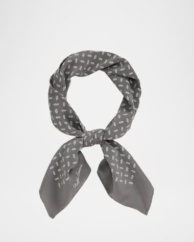 Ralph Lauren Purple Label Men's Cashmere and Silk Geometric Neckerchief