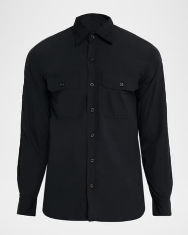 Ralph Lauren Purple Label Men's Sueded Cotton Poplin Button-Down Shirt