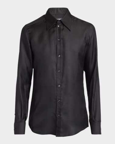 Black Men's Designer Dress Shirts