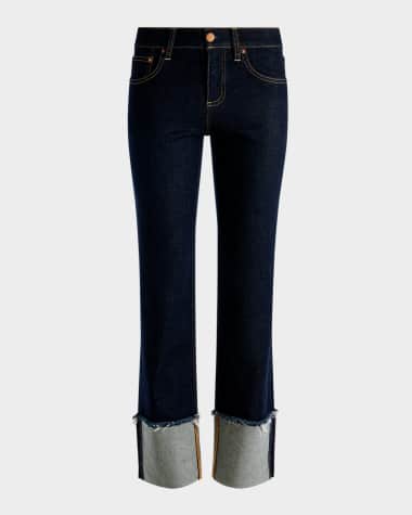 Alice + Olivia Abilene Ultra Low-Rise Skinny Jeans with Raw Hem Cuffs