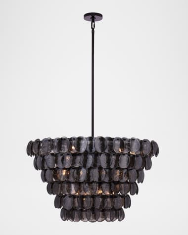Kalco Lighting Uroko 34" Smoke Grey Glass 14-Light Chandelier