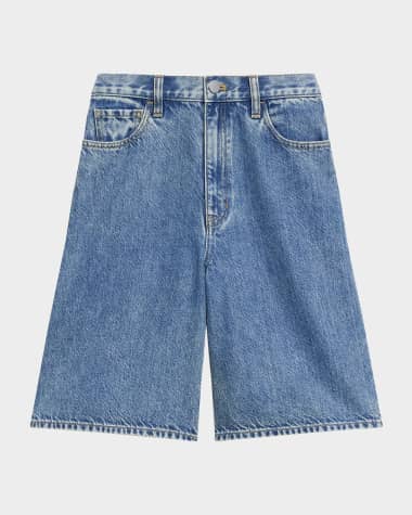 Theory High-Rise Relaxed Denim Shorts