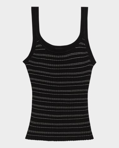 Theory Stripe Scoop-Neck Tank Top