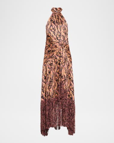 Cinq a Sept Teresa Charming Paisley Fringe Maxi Dress