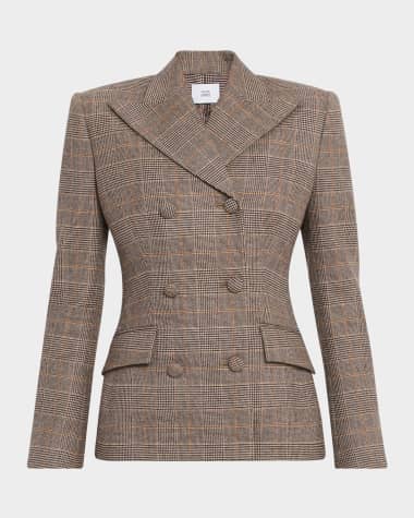 Adam Lippes Malone Glen Plaid Double Breasted Jacket