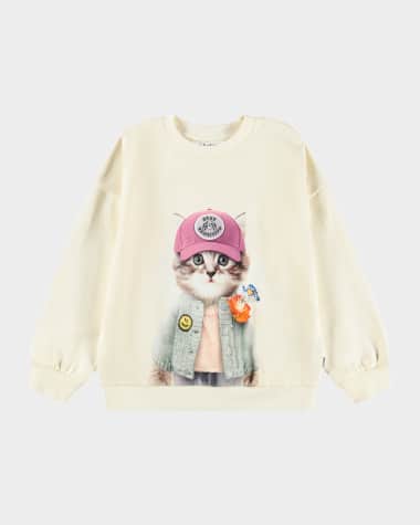 Molo Girl's Maxi Printed Organic Cotton Sweatshirt, Size 3-7