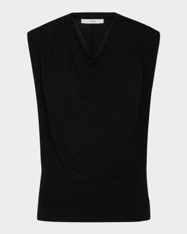 Vince Draped Cowl-Neck Top
