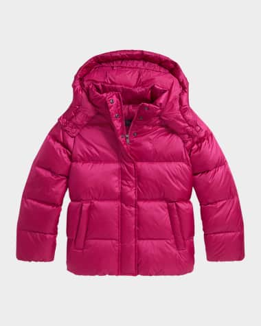 Ralph Lauren Childrenswear Girl's Carly Metallic Nylon Puffer Down Jacket, Size S-XL
