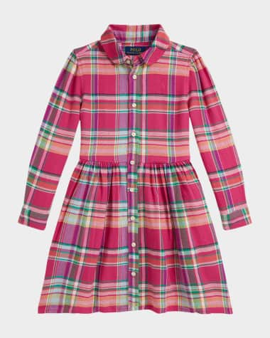 Ralph Lauren Childrenswear Girl's Cotton Plaid Shirtdress, Size 2-6X