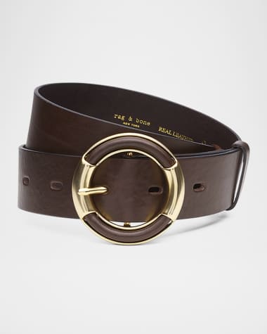Rag & Bone Marina Wide Leather Belt