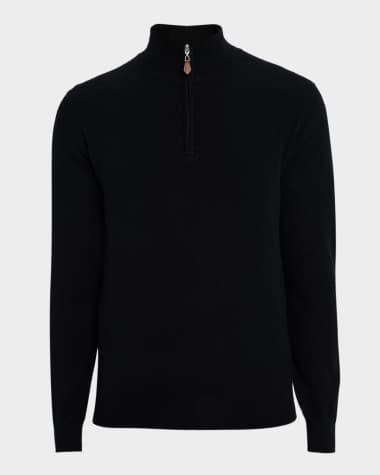 Neiman Marcus Men's Cashmere Quarter-Zip Sweater