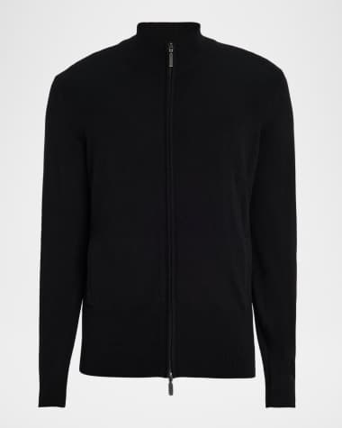 Neiman Marcus Men's Slim Cashmere Full-Zip Sweater