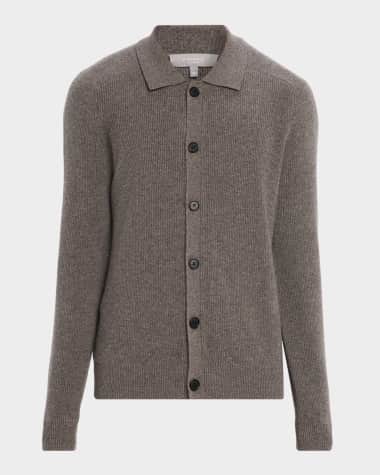 Neiman Marcus Men's Cashmere Rib Knit Overshirt
