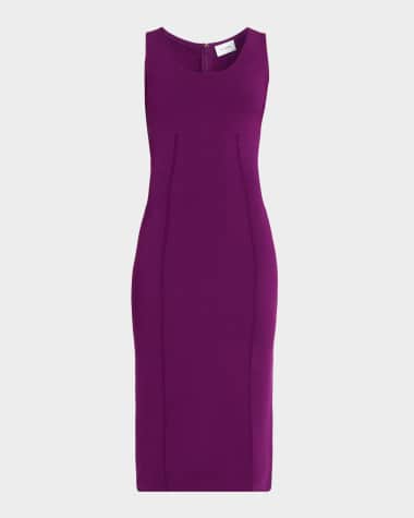 St. John Sleeveless Stretch Crepe Knit Dress