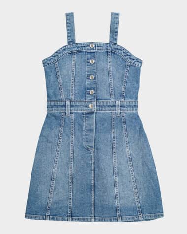 DL1961 Girl's Trucker Denim Mini Dress, Size S-L