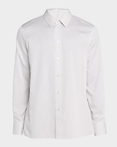 Saint Laurent Men's Poplin Fine Stripe Sport Shirt