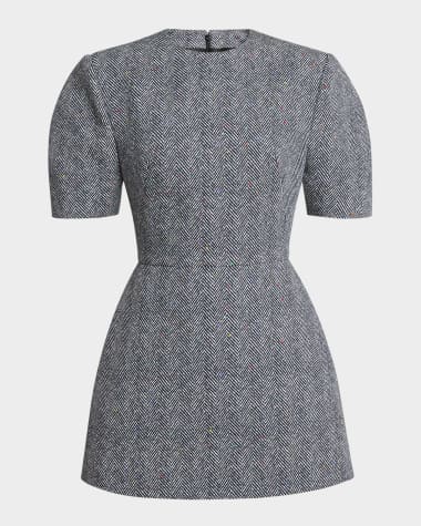 Givenchy Cotton Twill Herringbone Mini Dress