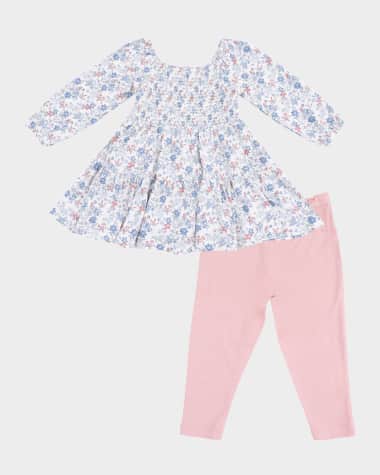 Angel Dear Girl's Country Girl Floral Cap-Sleeve Dress & Bamboo Leggings Set, Size 6M-3