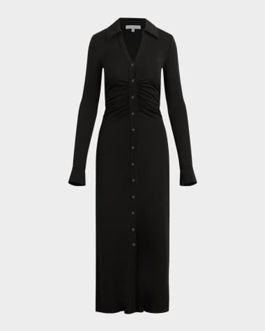 Favorite Daughter The Naomi Button-Front Midi Dress