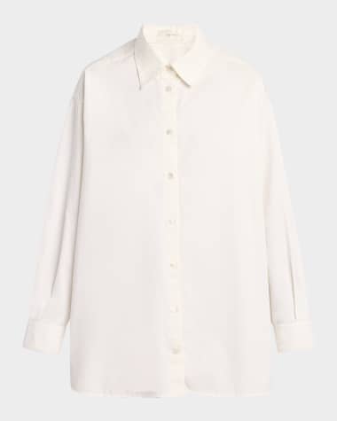 THE ROW Luka Cotton-Cashmere Button-Down Shirt