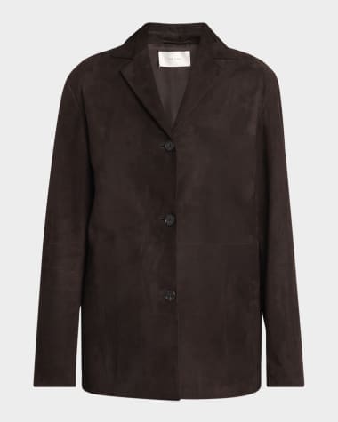 THE ROW Fabian Suede Single-Breasted Jacket
