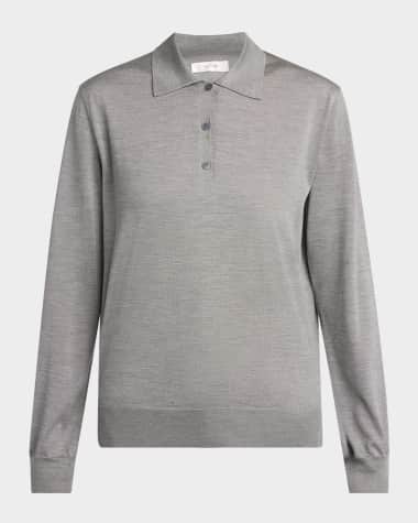 THE ROW Lilienne Silk Polo Sweater
