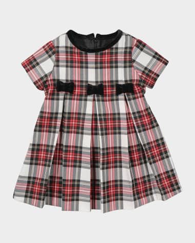 Florence Eiseman Girl's Velvet Bow Plaid Dress, Size 4T-3