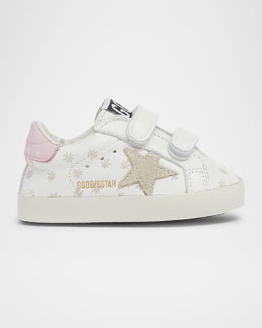 Golden Goose Kid's Old School Nappa Leather and Suede Sneakers, Baby