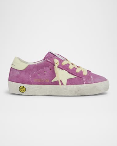 Golden Goose Girl's Super Star Mixed Leather Low-Top Sneakers, Baby/Toddler