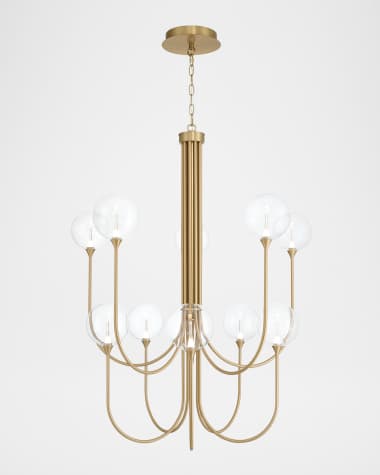 Eurofase Lissa 40" Tiered 10-Light LED Chandelier, Gold/Clear