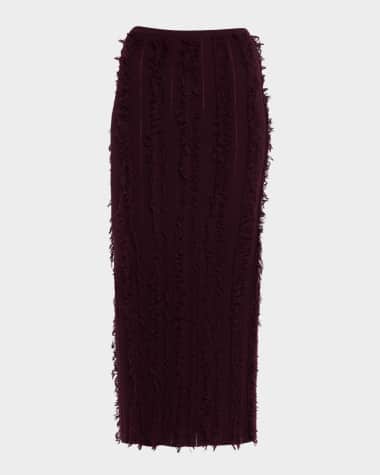 ZANKOV Evangeline Fringed Knit Maxi Pencil Skirt