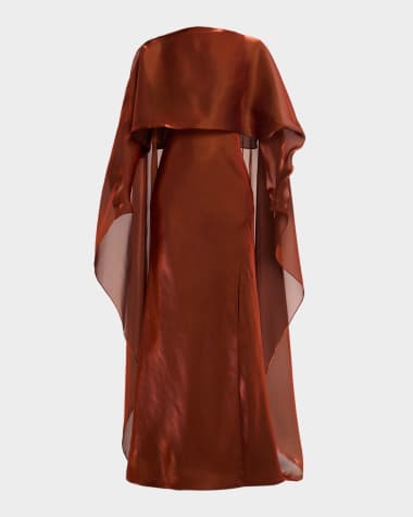 cape dress brown Coffee brown cape dress with beaded fringes