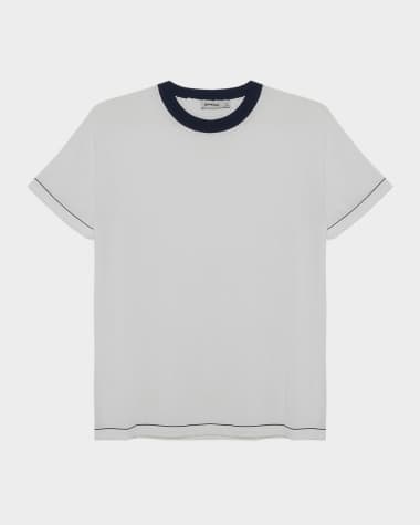 SIMKHAI Men's Donavan Ringer Contrast-Trim Crewneck T-Shirt