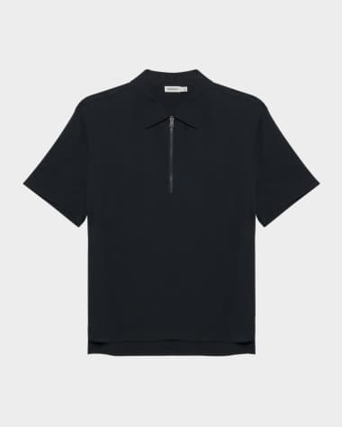 SIMKHAI Men's Ethan Quarter-Zip Polo Shirt