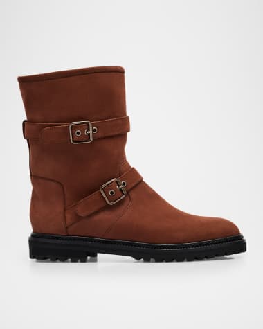 Manolo Blahnik Sulaltrosa Nubuck Lug-Sole Boots