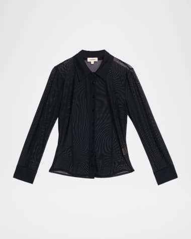 L'Agence Indiana Sheer Fitted Blouse