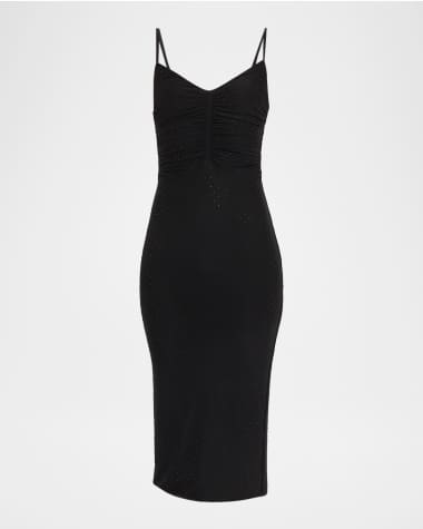 L'Agence Narissa Embellished Shirred Midi Dress