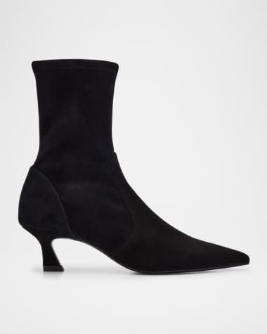 Stuart Weitzman Vinnie Suede Stretch Booties
