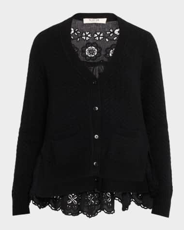 Sea Shanna Lace-Panel Cardigan
