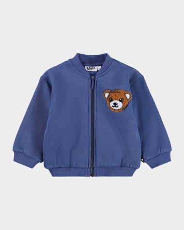Molo Boy's Dazzle Embroidered Zip-Front Sweatshirt, Size 3M-2