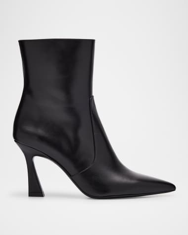 Stuart Weitzman Vinnie Leather Zip Booties